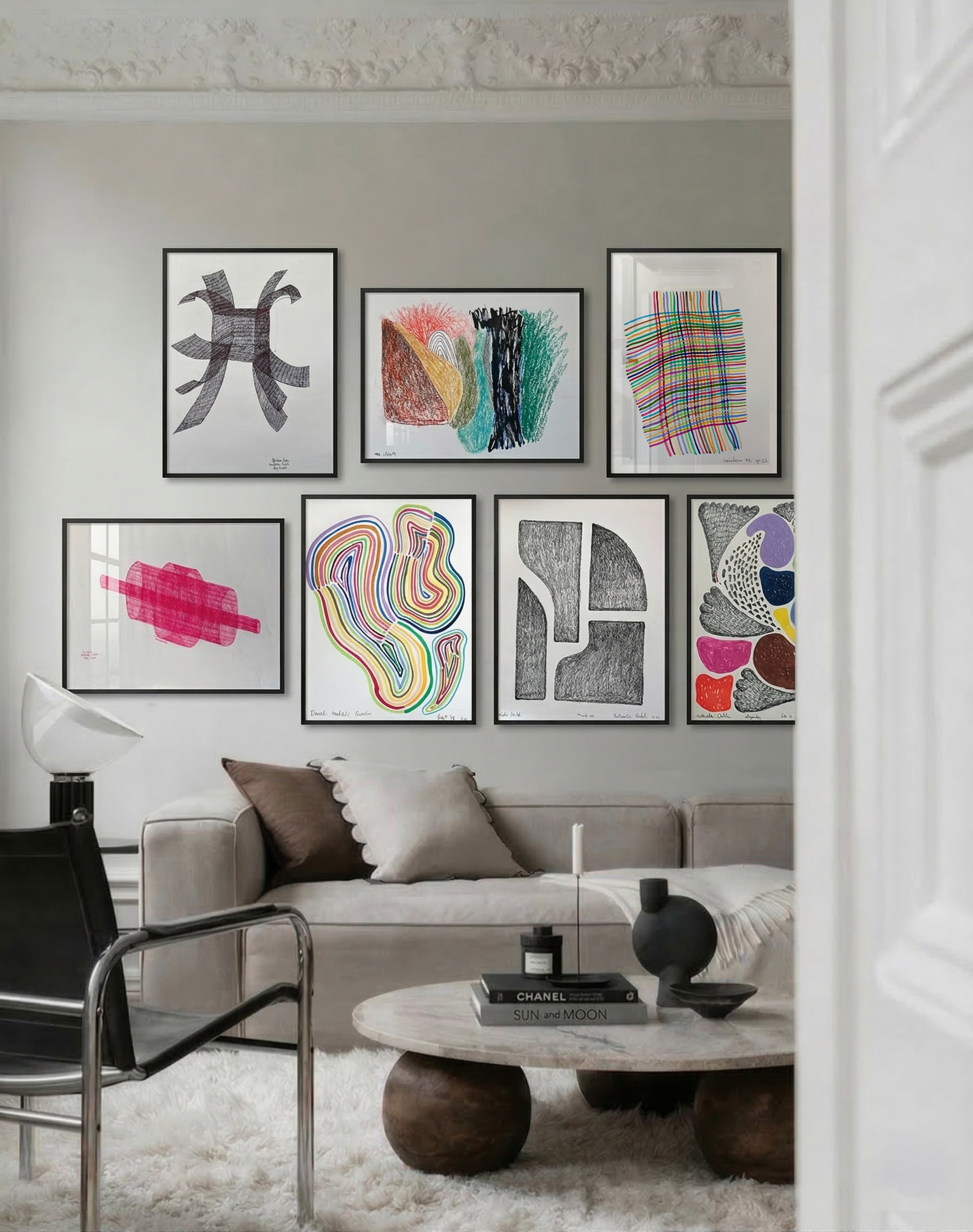 Framed gallery wall sets — 7 artworks